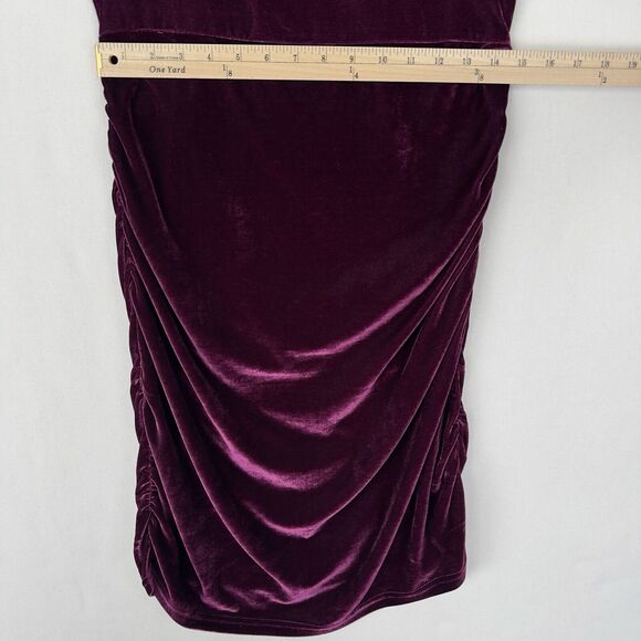 Lulus Dress Womens Large Purple Velvet Ruched Bodycon Fitted Holiday Event Party - Picture 15 of 16